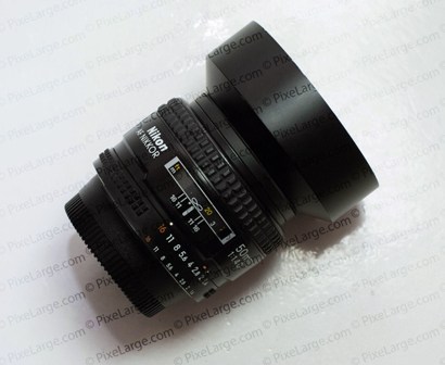 Nikon 50mm f1.4 D AF lens hood pixelarge