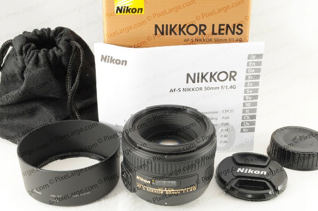 Nikon 50mm f1.4 G lens package pixelarge