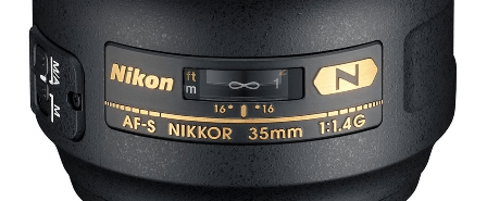 Nikon 35 mm f1.4 G lens barrel